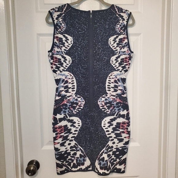 BCBG Maxazria Audrie Butterfly Knit Jacquard Dress Sz S - Picture 5 of 10